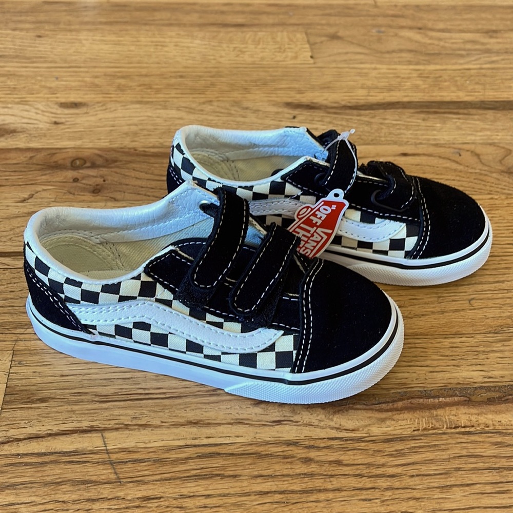 NWT VANS TODDLER PRIMARY CHECK OLD SKOOL V SHOE 9.5